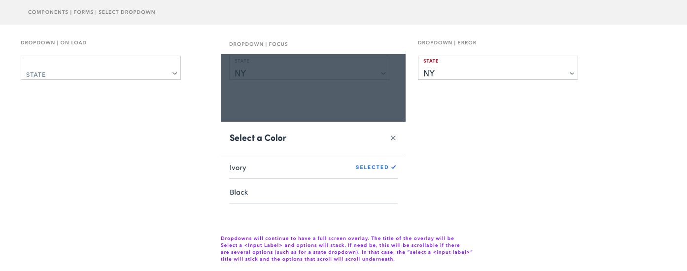 Components | Forms | Select Dropdown