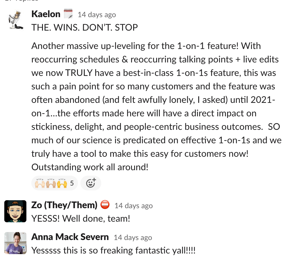 1on1s feedback (internal)