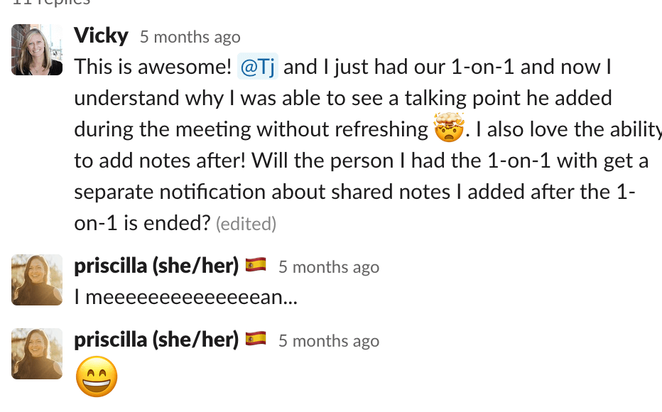 1on1s feedback (internal)