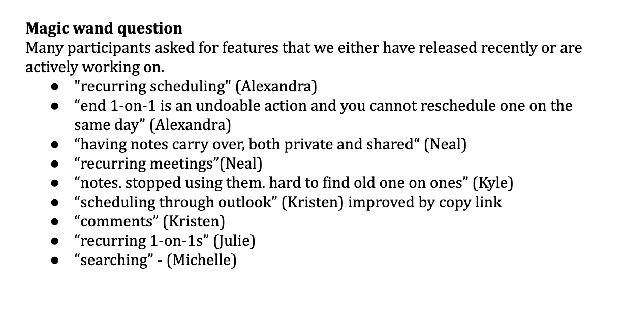 User research findings