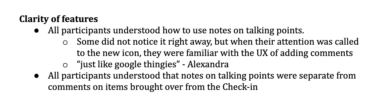 User research findings