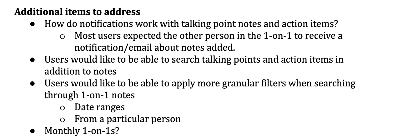 User research findings