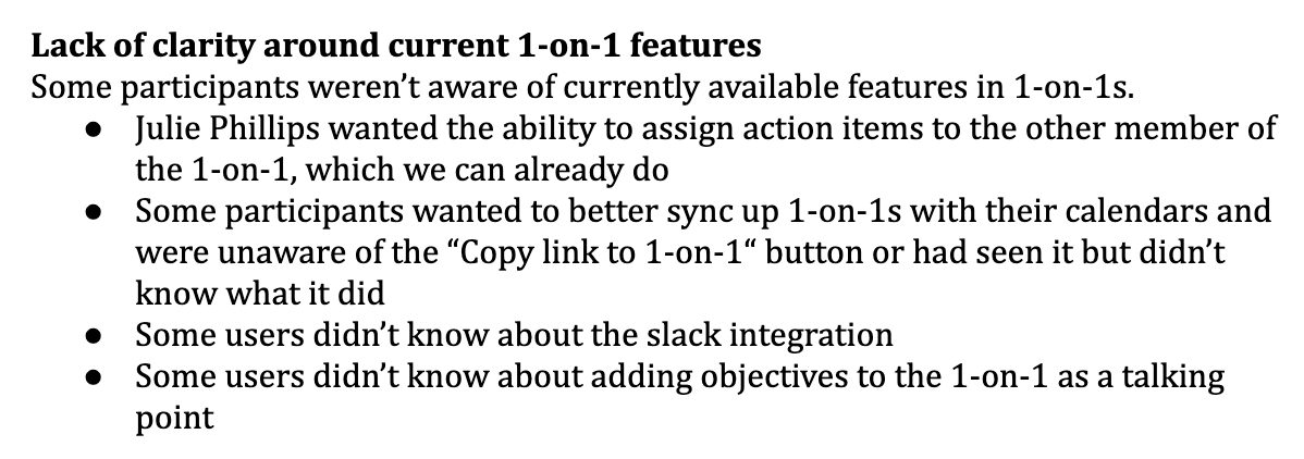 User research findings